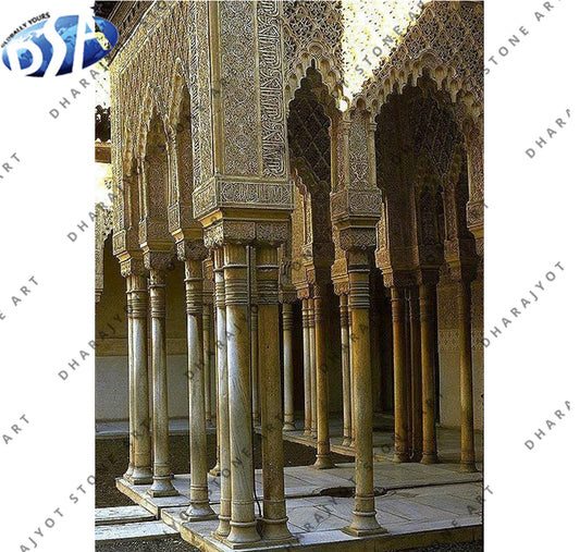 Decoration Hand Carved Natural Marble Column Pillar