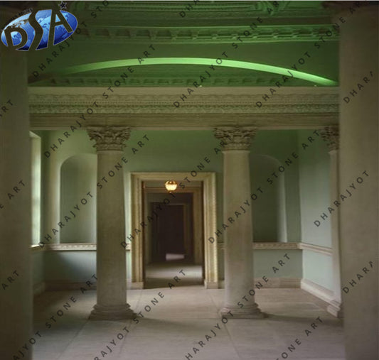Customized Hand Carved Natural Marble Stone Pillars