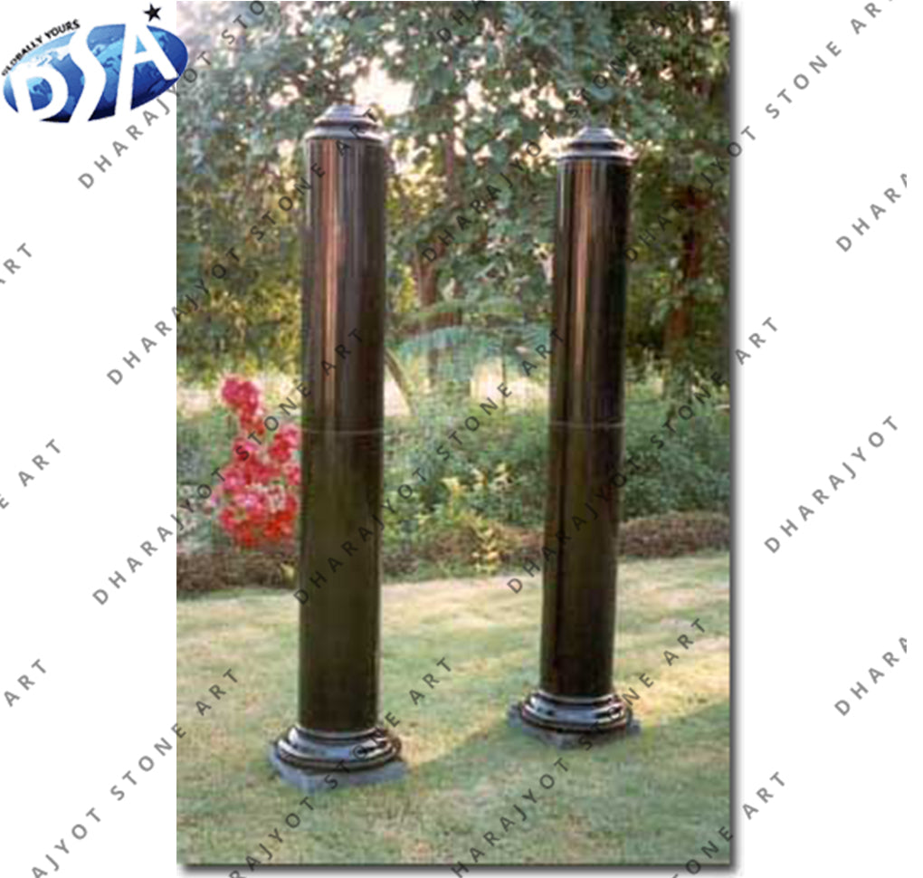 Home Interior Decoration Black Marble Pillar