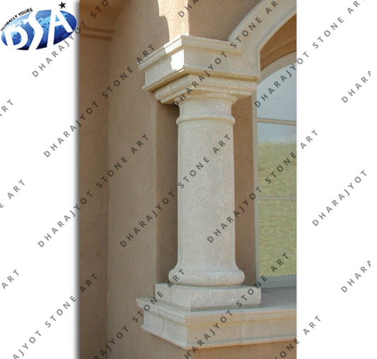 Elegant Natural Marble Roman Column Pilar