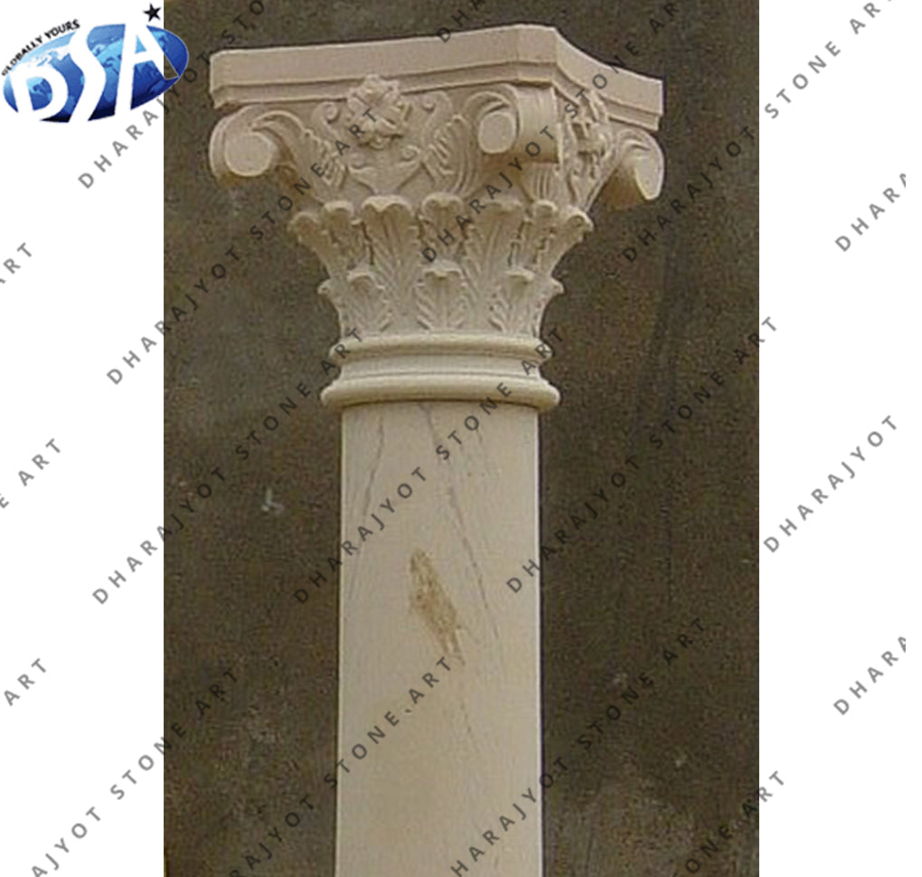 Natural Stone Carved Decorative Marble Columns Pillar