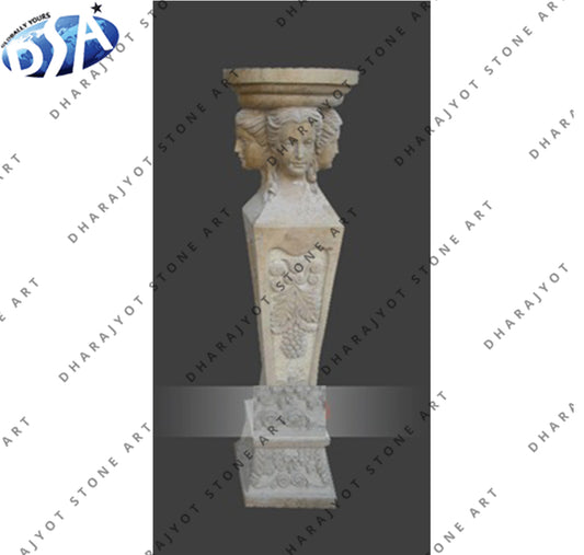 Lady Marble Pedestal Column Pillar