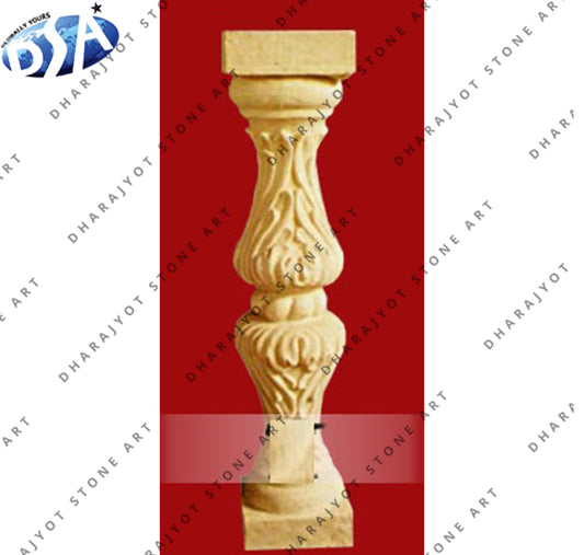 Hand Carved Natural Sandstone Column Pillar
