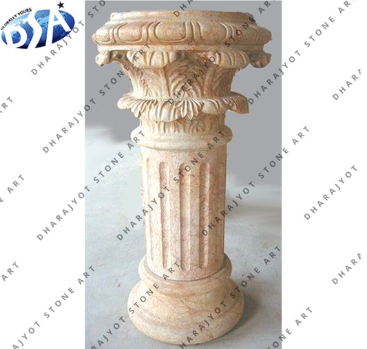 Hand Carved Natural Stone Columns House Pillars