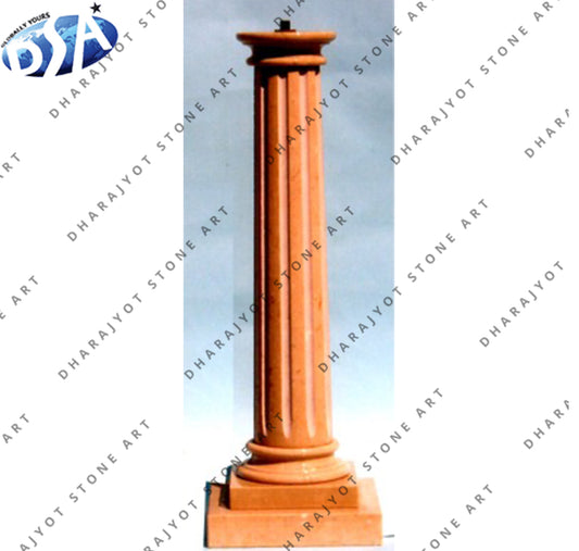 European Decoration Roman Red Stone Column Pillar