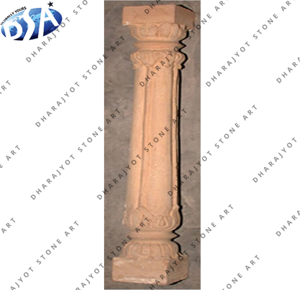 Hand Carved Stone Column Marble Roman Pilar