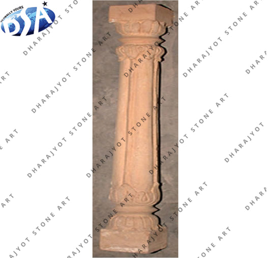 Hand Carved Stone Column Marble Roman Pilar