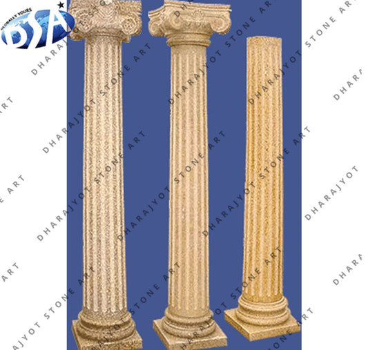 Custom Design Large Beige Marble Columns pillar