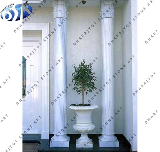 Custom Home Decoration Hand Carved Stone Pillar