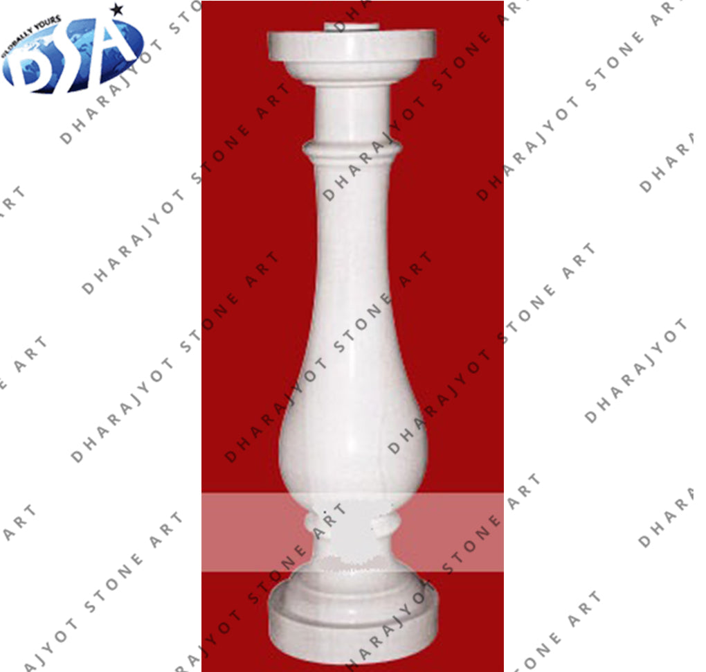 Off White Marble Designer Railing Pillar