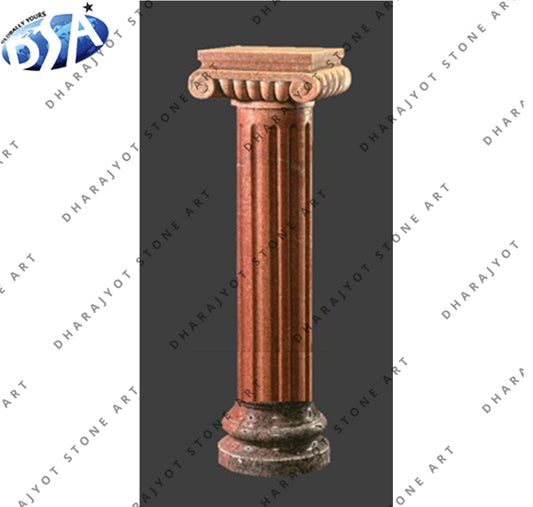 Brown Marble Stone Pedestal Pillar