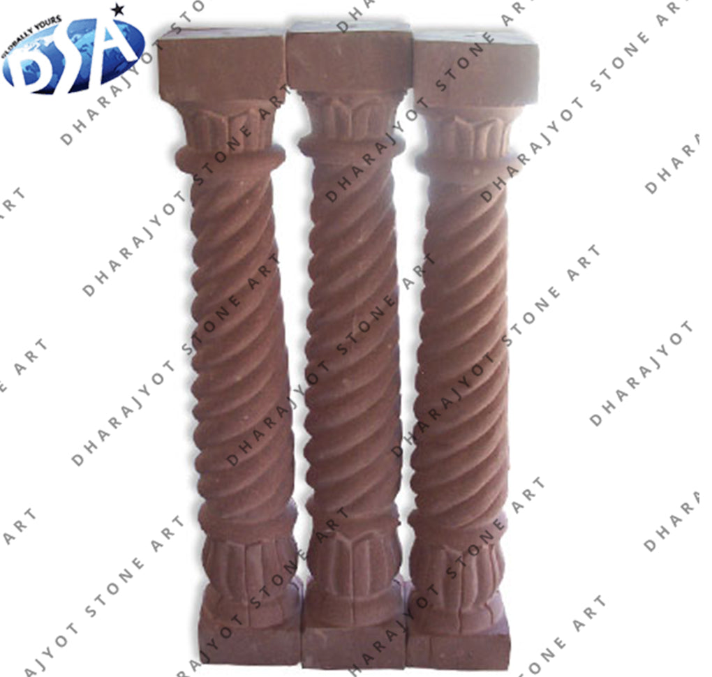 Red Stone Columns Mini Pillars