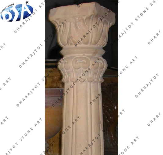 Roman Marble Carved Stone Column Pillar