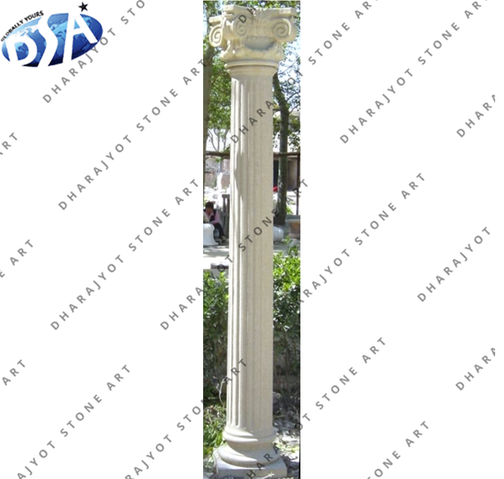 Natural Stone Carved Decorative White Marble Columns Pillar