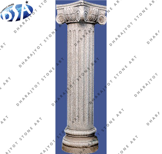 Decorative White Marble Indoor Columns Pillar