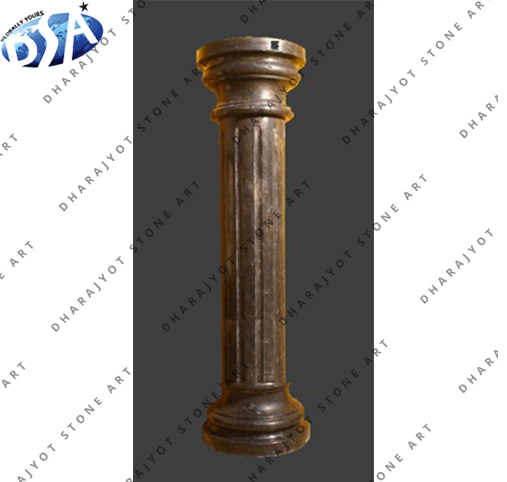 Brown Marble Stone Pedestal Column Pillar