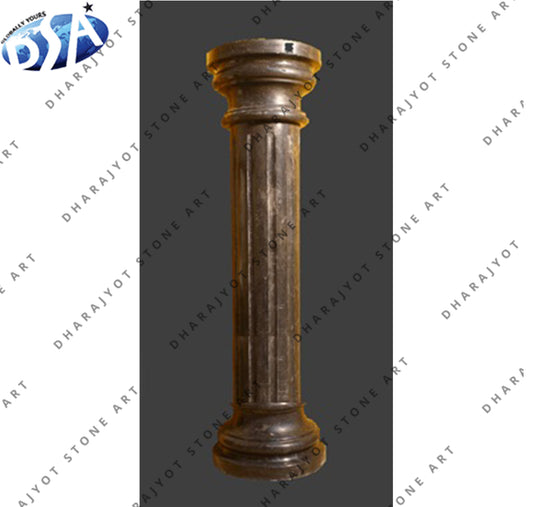 Brown Marble Stone Pedestal Pillar