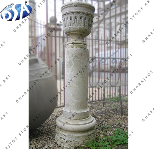 Natural Sandstone Home Decor Classic Greek Roman Column Pedestal Pillar