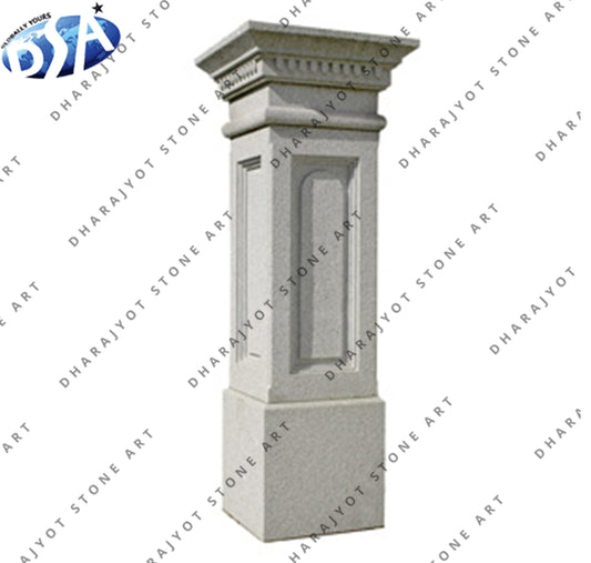 Home Decoration White Stone Exterior Decorative Pedestal Pillars