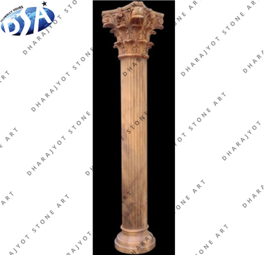 Customized Outdoor Villa Natural European Style Marble Columns Pillar