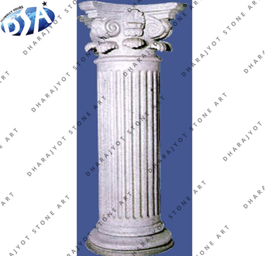 Outdoor Decorative Hand Craved Marble Gate Pillar