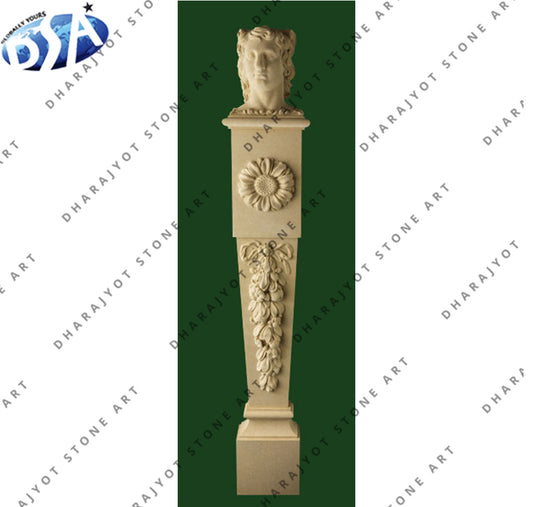 Sandstone Hand Carved Statues Stone Pillar