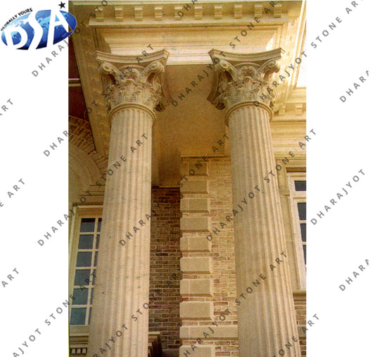 Decorative Sandstone Round Column Pillar