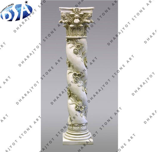 Hand Carved Natural Marble Stone Roman Column Pillars