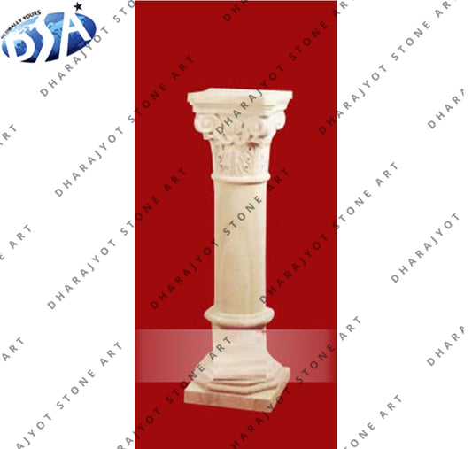 Decorative White Marble Roman Column Pillar