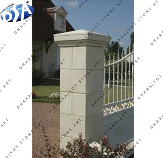 Custom Classical Antique Natural Stone Gate Pillar