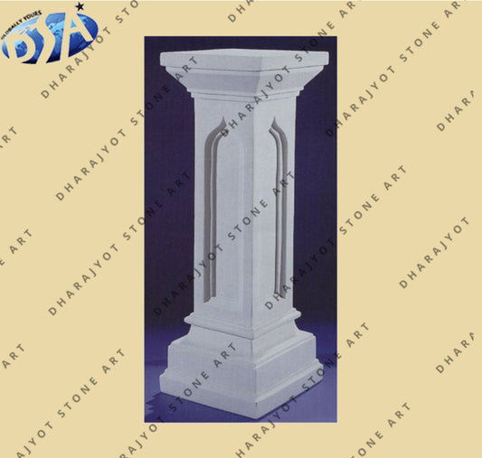 Off White Marble Pedestal Pillar