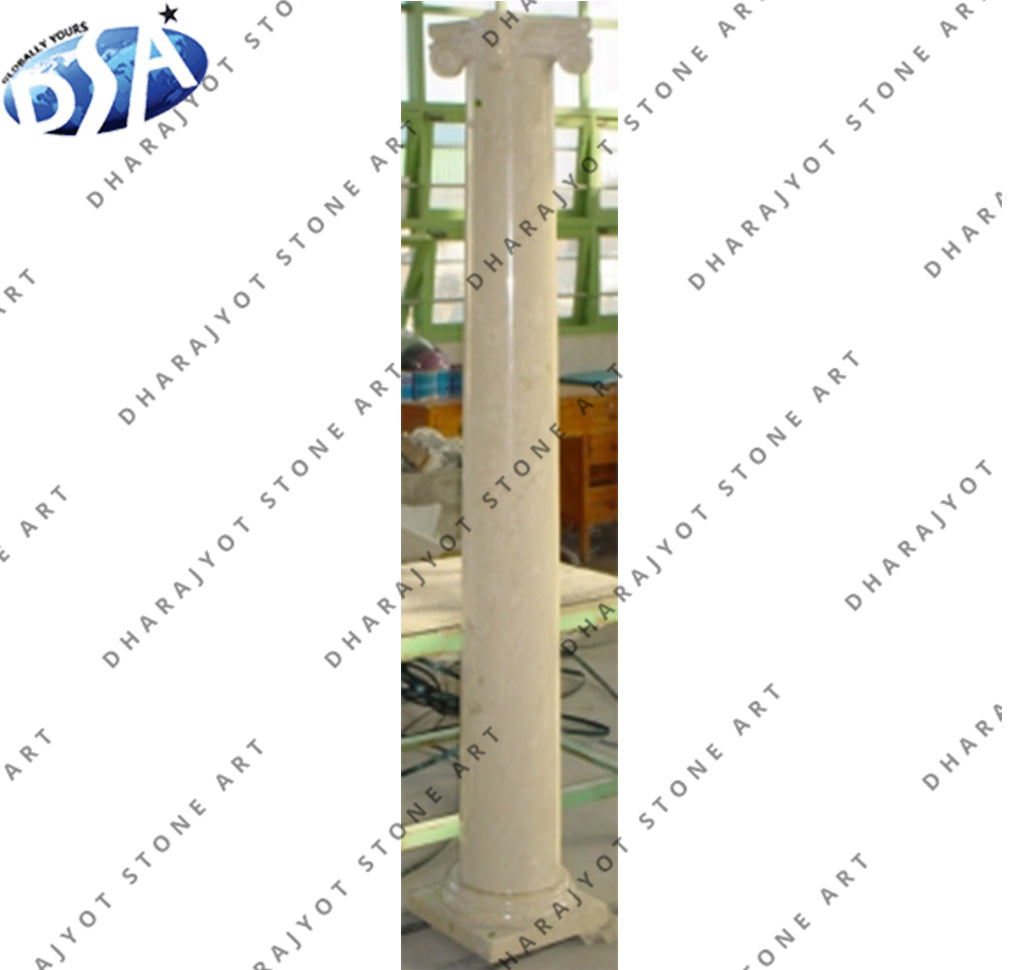 Outdoor Building Decorative White Marble Pillar