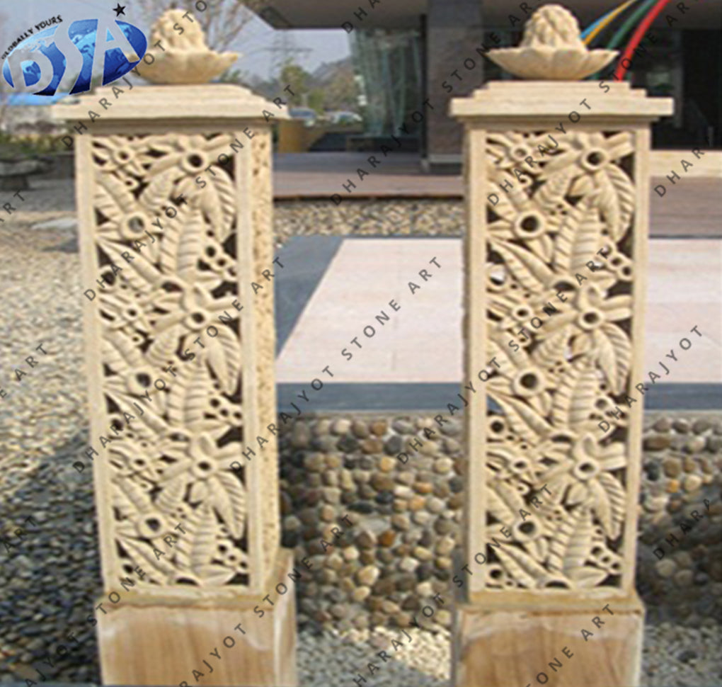 Hand Carving Marble Pedestal Piller