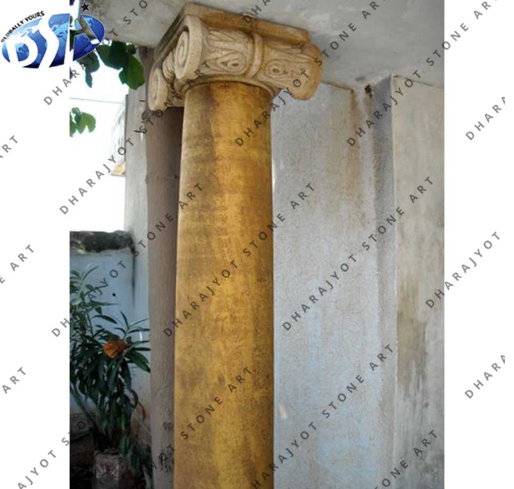 Home Decoration Stone Building Hand Carved Pillar