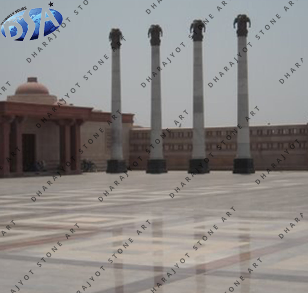 Decorative Building Natural Stone House Greek Column White Marble Pillar