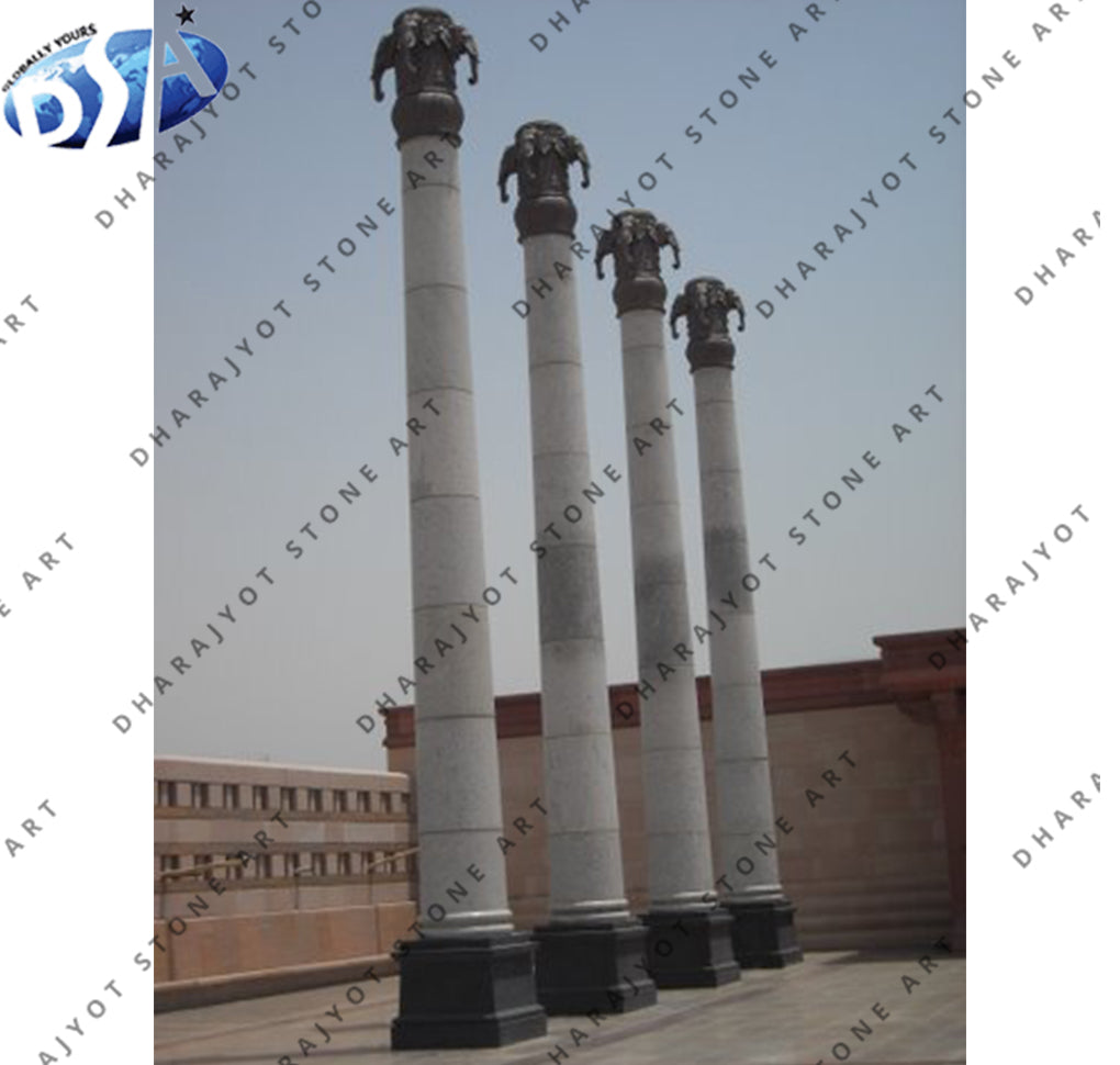 Decorative Building Natural Stone House Greek Column White Marble Pillar
