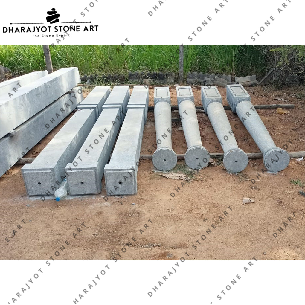 Luxury Home Entrance Custom-Made Carved Stone Pillar