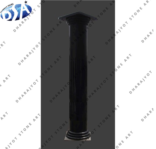 Outdoor Black Natural Marble House Pillars