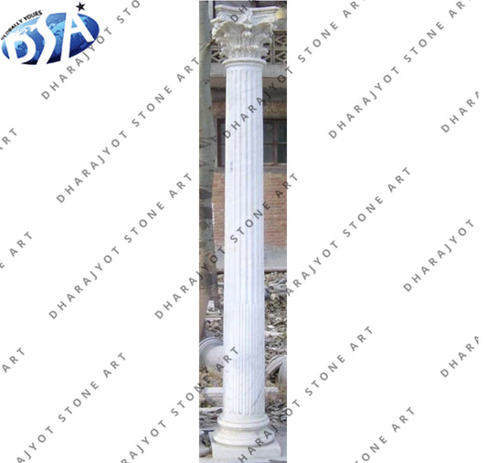 Decorative White Marble Stone House Pillars