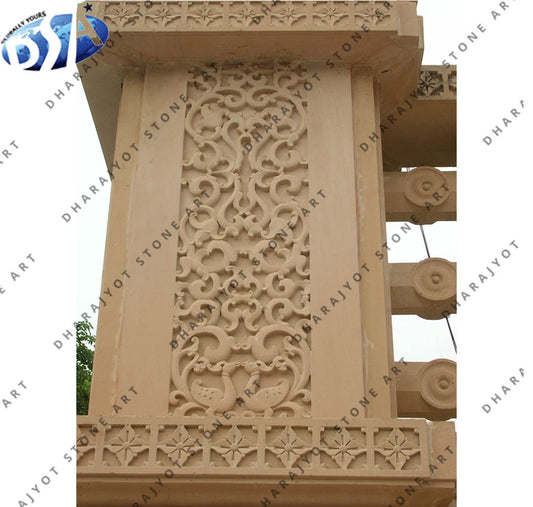 Brown Jodhpur Sandstone Pillars