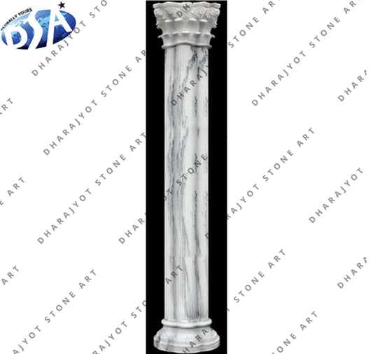 Decoration Roman Style White Marble Stone Column Pillars