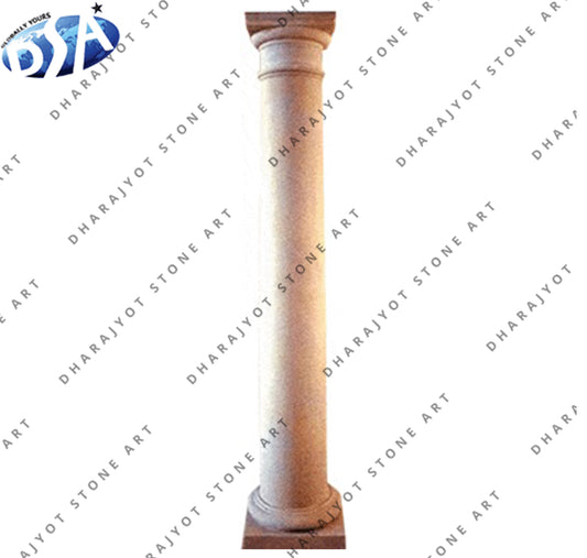 Outdoor Villa Natural European Style Marble Columns Pillar