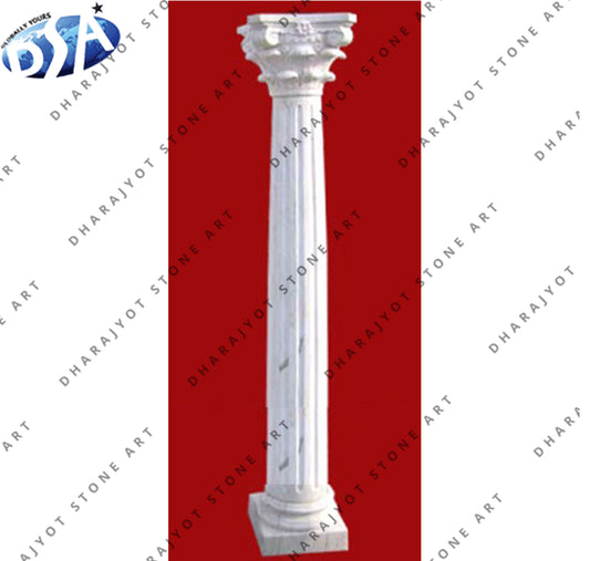 Decorative White Stone Marble Columns Pillars