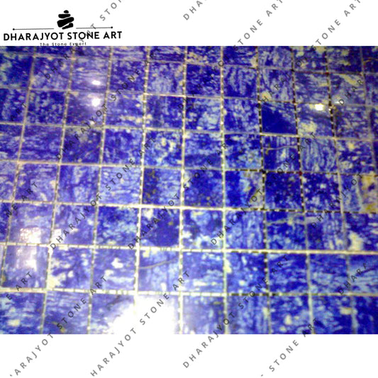 Blue Square Shape Polish And Tumble Mosaic