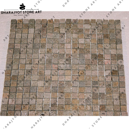 Square Grey Natural Stone Polish And Tumble Mosaic