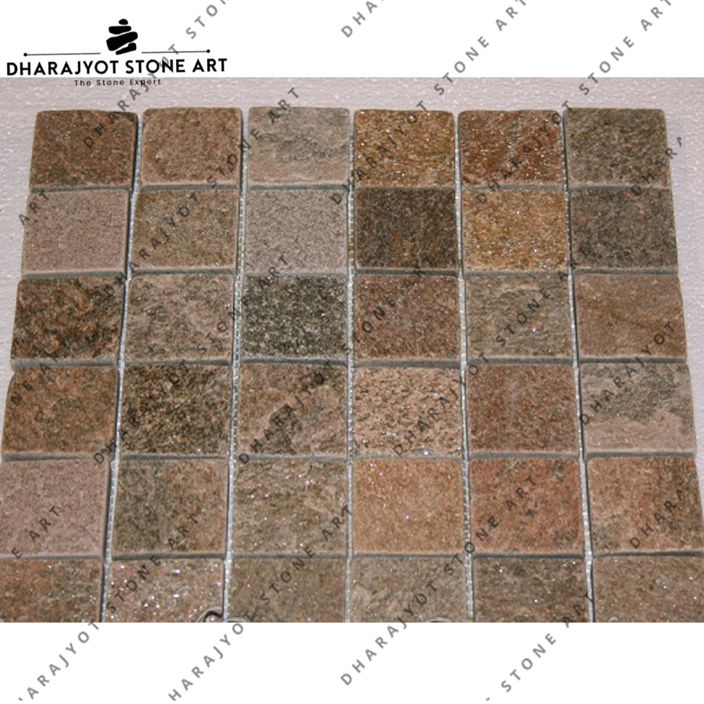 Square Mix Stone Polish And Tumble Mosaic