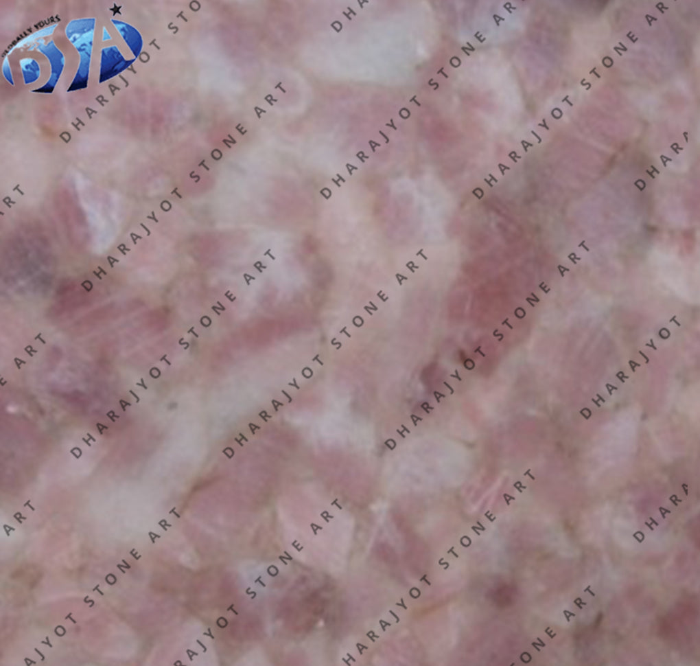 White And Pink Mirror Polished Natural Rose Quartz Stone Slab