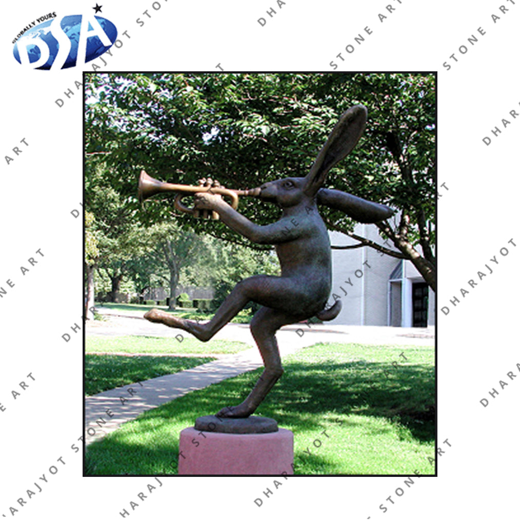 Outdoor Garden Decor Stone Rabbit Statue