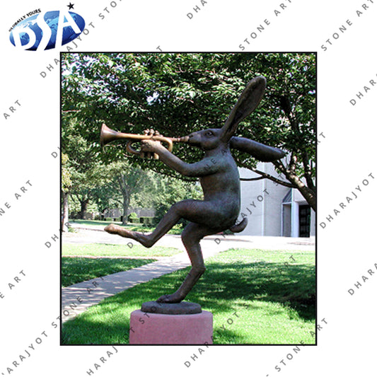 Outdoor Garden Decor Stone Rabbit Statue