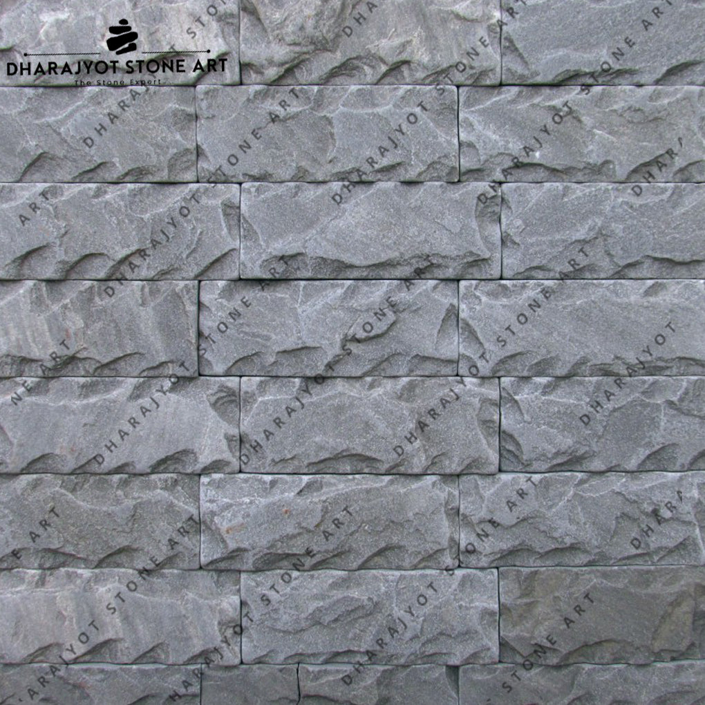 Italian Grey Travertine Marble Rock And Split Mosaic